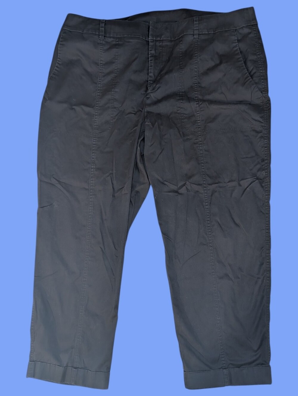 VGUC Chico's Black Cropped Pants with Cuffed Hem Size 3.5 US 18